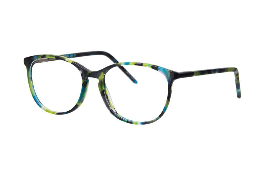 Green galaxy glasses, round shape, matte finish by Jonathan Cate