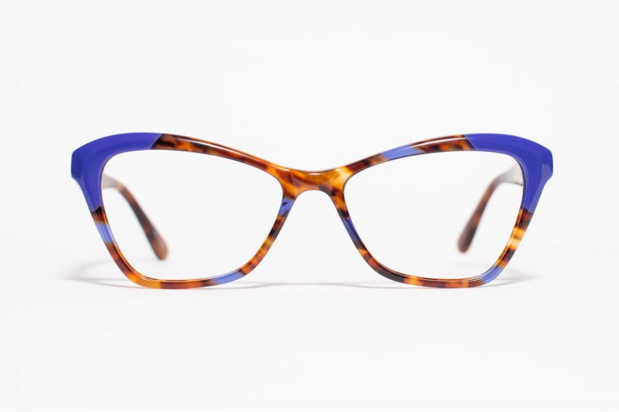 Colorful purple tortoise color block cat eyes.